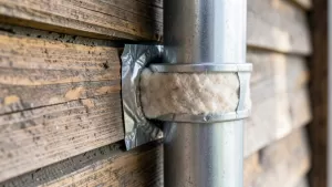 Przejście komina przez ścianę drewnianą