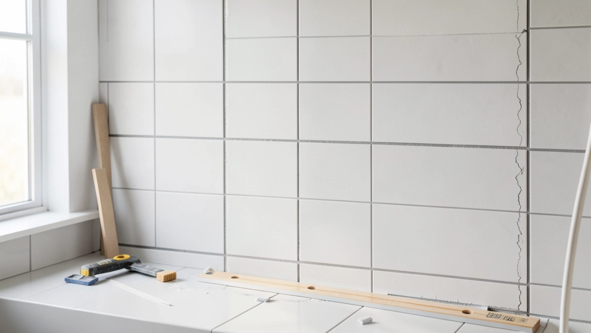 Układanie płytek 60x60 na ścianie